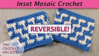 24  Reversible Inset Mosaic Crochet amp Free Chart [upl. by Pollerd]