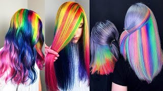 Best Hair Color Transformation Rainbow Hair TutorialsCompilations [upl. by Bart]