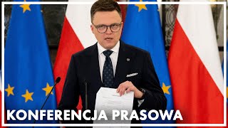 Konferencja prasowa Marszałka Sejmu 8 lutego 2024 r [upl. by Nayb]