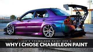 Ians Chameleon Painted Mitsubishi Evo 9 behind the build [upl. by Octavus758]