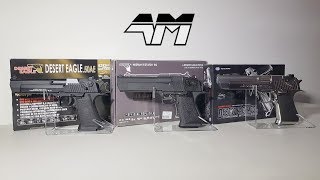 DESERT EAGLE Comparison Video  Tokyo Marui vs Cybergun WE vs Cybergun KWC [upl. by Dottie585]