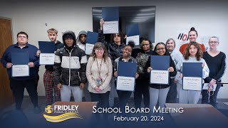 Fridley Public Schools Board Meeting  February 20 2024 [upl. by Assecnirp]