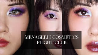 🦇 Menagerie Cosmetics FLIGHT CLUB 🦇 3 looks 1 palette  monolid makeup purple eyeshadow tutorial [upl. by Aphrodite]