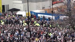 Violent Sunderland Fans With Flares  Newcastle 0  3 Sunderland  St James Park 14042013 [upl. by Gereron766]