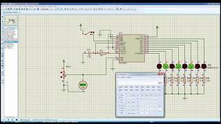 Convertidor de Analógico a Digital ADC0804 simulado en Proteus [upl. by Cadman621]