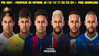 PES 2021  NEW FACEPACK NEYMAR JR 201220142017202220232024 [upl. by Rogerg912]