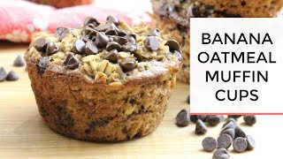 Baked Banana Oatmeal Muffin Cups  Healthy  Easy GrabNGo Breakfast [upl. by Jea]