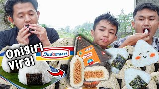 MUKBANG ONIGIRI VIRAL INDOMARET  Trio Rakus [upl. by Anirok417]