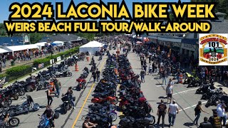 Laconia Bike Week 2024  Weirs Beach WalkAround Tour  The BUSIEST and BEST Day of Bike Week [upl. by Sally347]