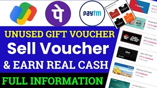 Sell Paytm Unused Gift Voucher  Unused Gift Voucher Kaise Sell Kare  Earning App 2024 Today [upl. by Janene]