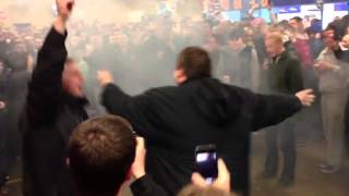 Liverpool fans with flares singing Maggies dead dead dead [upl. by Yerdua959]