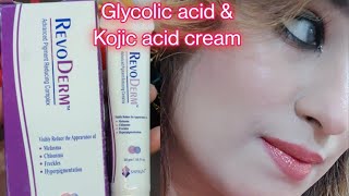 Revoderm cream Kojic acid cream 😱 Glycolic acid cream Alpha glow skin whitening cream [upl. by Yht]