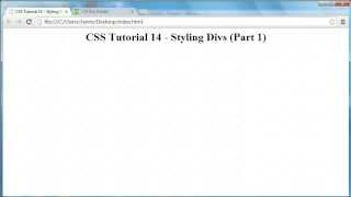 CSS Tutorial 14  Styling Divs Height Width Borders [upl. by Odareg]