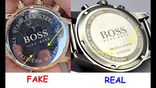 Hugo Boss watch real vs fake How to spot fake Hugo boss time wear [upl. by Yrahca599]