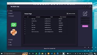 Python Desktop GUI App with SQLite DB PyQtPySideQt Designer  Modern GUI [upl. by Yltnerb]