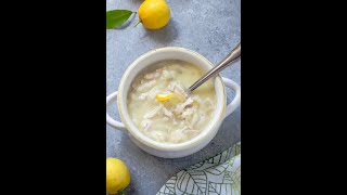 Slow Cooker Greek Lemon Chicken Soup Avgolemono [upl. by Ahsino512]