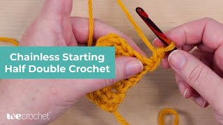 Chainless Starting Half Double Crochet Stitch Tutorial [upl. by Asela39]