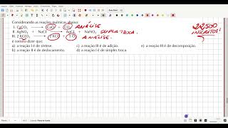 Considerando as reações químicas abaixo I CaCO3 CaO quot CO2II AgNO3 quot NaCl AgCl quot NaNO3III 2 KClO3 [upl. by Charleton]