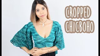 CROPPED TOP CHICBOHO  Crochê [upl. by Rozalin]