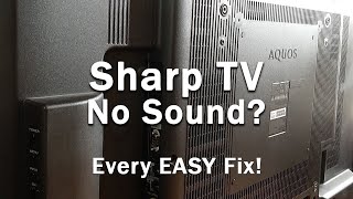 Sharp TV No Sound Troubleshooting  No Sound Through HDMI for Aquos TVs [upl. by Corsetti]