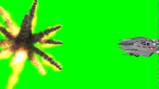 UFO explosion by space fighter attack  quotfree Chroma Key Effectsquot [upl. by Lleunamme]