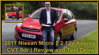 2011 Nissan Micra 1 2 12v Acenta CVT 5dr  Review and Test Drive [upl. by Kaasi]