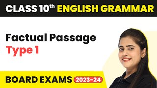 Factual Passage Type 1  Reading Comprehension  Class 10 English Grammar 202223 [upl. by Anitnahs]