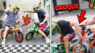 NOS ENFRENTAMOS 1VS1 A CARRERAS DE MINI MOTOS Y TERMINA EN CHOQUE se rompe todo  Yair17 [upl. by Yaakov]