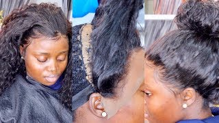 How to install Lace Frontal Sew in Weave with no glue [upl. by Ahsaz]