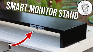 This Monitor Stand Connects To Your Computer DIY Minimalist Ebonized Oak Smart Monitor Stand [upl. by Lemor333]