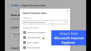 Microsoft Edge  How to import data in Microsoft Edge [upl. by Lleda]