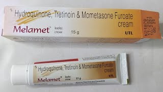 Melamet Cream  Hydroquinone Tretinoin amp Mometasone Furoate Cream  Melamet Cream Skin Lightening [upl. by Delphina]