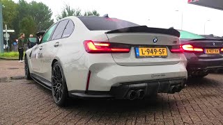 BMW M3 G80 Competition w TITANIUM R44 Performance Exhaust  Start Up Revs Crackles Accelerations [upl. by Nennek929]