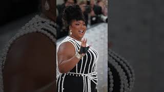 Lizzo is dripping in pearls on Met Gala 2023 red carpet shorts  Page Six [upl. by Asirak]