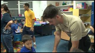 USS Cowpens Sailors COMREL at Inarajan School [upl. by Sorgalim446]