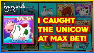 UNICOW AT MAX BET WHOA Journey To The Planet Moolah Slot [upl. by Notxarb]