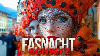 Schwyz Fasnacht 2024  Fasnacht im Hauptort Schwyz🇨🇭 [upl. by Maurey]