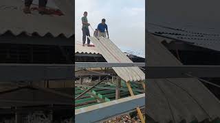 Cement  Asbestos Sheet Removal amp Setting Idea  Madha Fabrications [upl. by Helali]