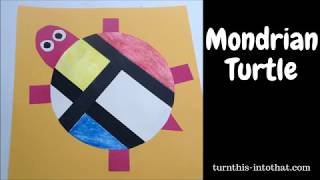 How to Make a Mondrian Turtle  Paper Art for Kids [upl. by Karyl201]