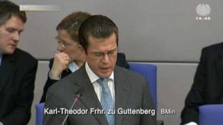 Guttenberg in der Fragestunde im Bundestag zur Plagiatsaffäre [upl. by Mathews]