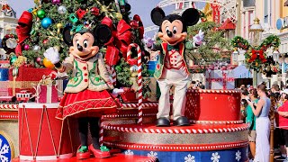 Mickeys Once Upon A Christmastime Parade 2023 Daytime Show in 4K  Walt Disney World Magic Kingdom [upl. by Retrop]