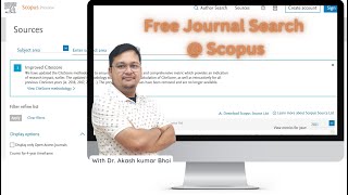 Free Journal Search  Scopus  Scopus Journal Finder  eSupport for Research  2022  Dr Akash Bhoi [upl. by Parrisch625]