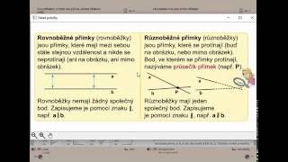 Rovnoběžky různoběžky Geometrie pro 4ročník str 11 úvod A [upl. by Necyla]