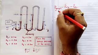 multitube manometer pressure problems Fluid Mechanics lecture [upl. by Eirehs39]