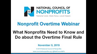 Nonprofit Overtime Webinar [upl. by Bergwall468]