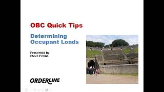 OBC Quick Tips Determining Occupant Loads [upl. by Esile]