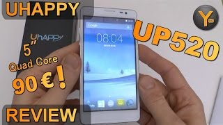 Review UHAPPY UP520  5quot QHD 3G Android Smartphone  13GHz Quad Core  8GB  Dual Sim [upl. by Rede]