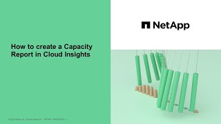 How to create a Capacity Report in Cloud Insights [upl. by Ssew573]