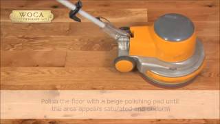 Application of Woca Master Oil for wood flooring [upl. by Alekim755]