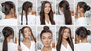 10 EASY HEATLESS BACK TO SCHOOL HAIRSTYLES [upl. by Darill]